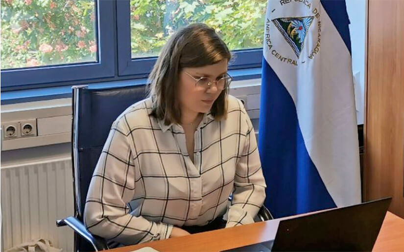 Embajadora de Nicaragua en Alemania sostiene reunión virtual con el coordinador del Hermanamiento Solingen-Jinotega
