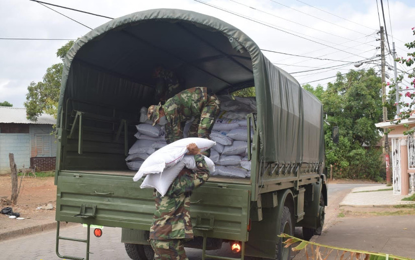 Ejército de Nicaragua participa en traslado de Merienda Escolar