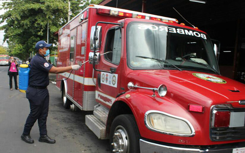 Conozca el protocolo sanitario establecido por las estaciones de bomberos en Nicaragua