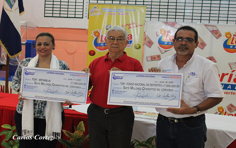 Lotería Nacional entrega utilidades a Mifan e IND