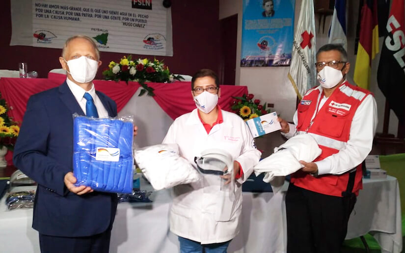 Cruz Roja y Cooperación Alemana entregan donación para personal de salud del Hospital Alemán Nicaragüense
