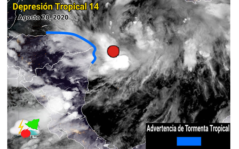 Nicaragua monitorea la depresión tropical número 14 