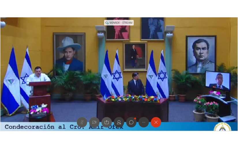 Nicaragua condecora al embajador de Israel por su aporte al fortalecimiento de las relaciones de ambas naciones