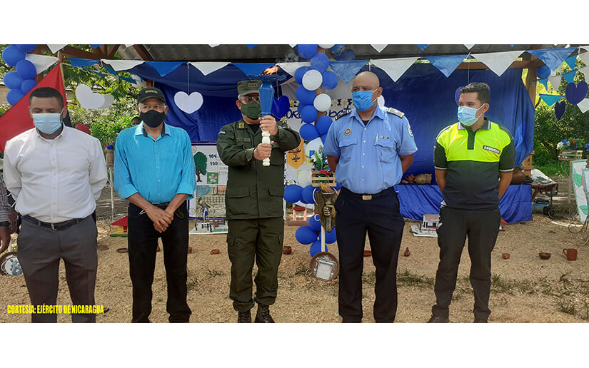 Ejército de Nicaragua acompaña recorrido de la antorcha de la Libertad