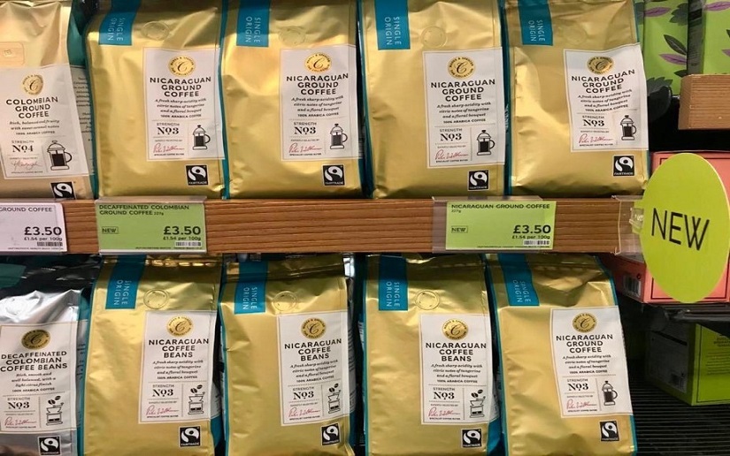 Café nicaragüense en icónica cadena de tiendas Marks & Spencer del Reino Unido