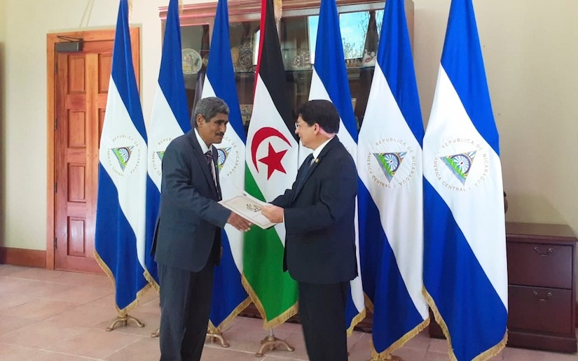 Canciller de Nicaragua recibe Copias de Estilo del Embajador de la República Árabe Saharaui Democrática