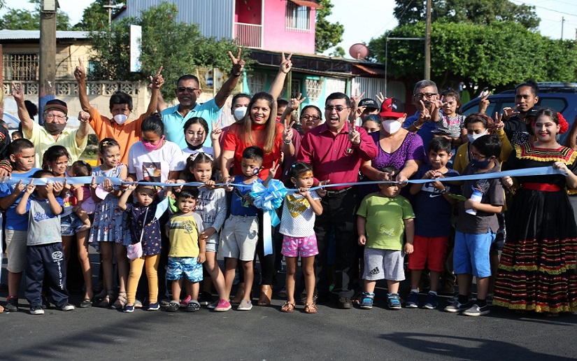 Alcaldía de Managua inaugura seis cuadras pavimentadas en el barrio Primero de Mayo