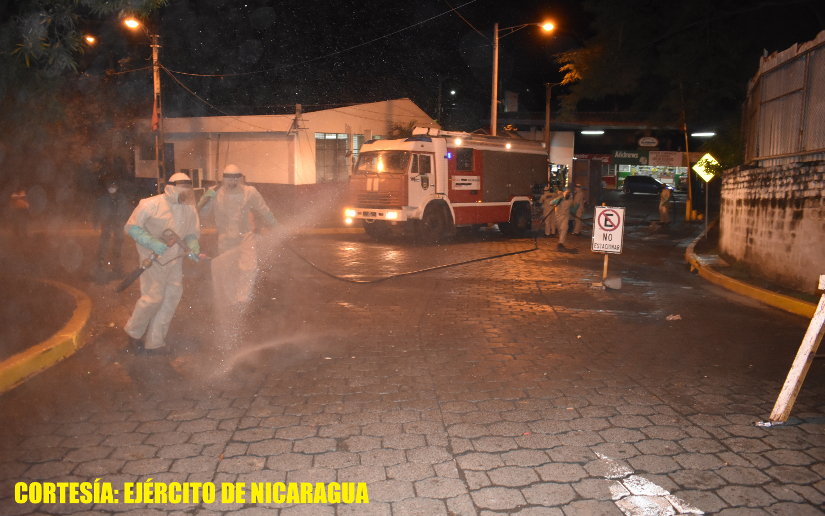 Ejército en jornada de desinfección en Managua