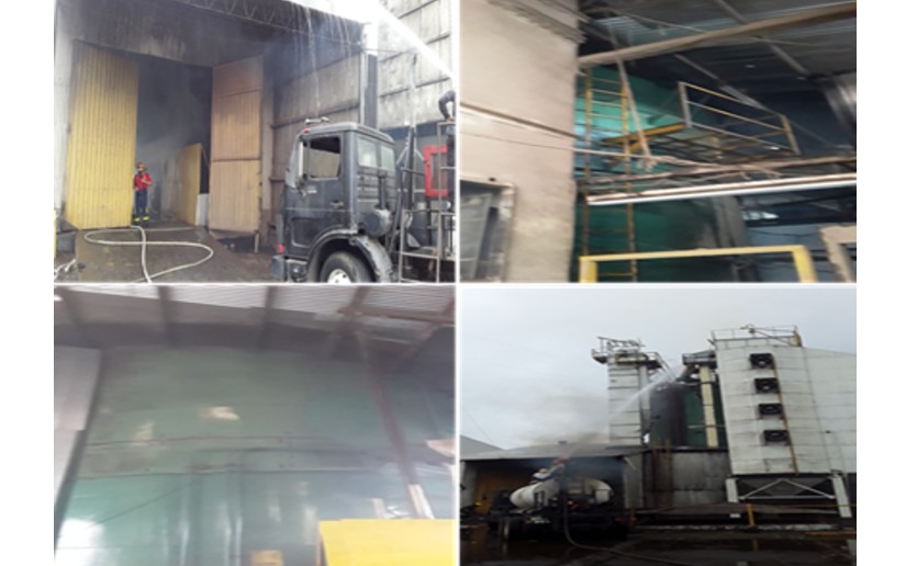Bomberos controlan incendio en empresa aceitera de Chinandega
