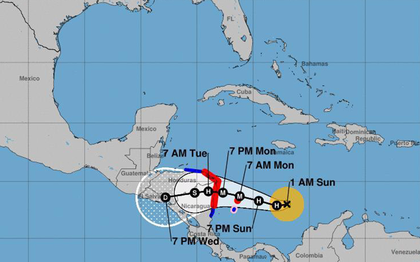 Iota se fortalece a huracán categoría 1 en el Caribe