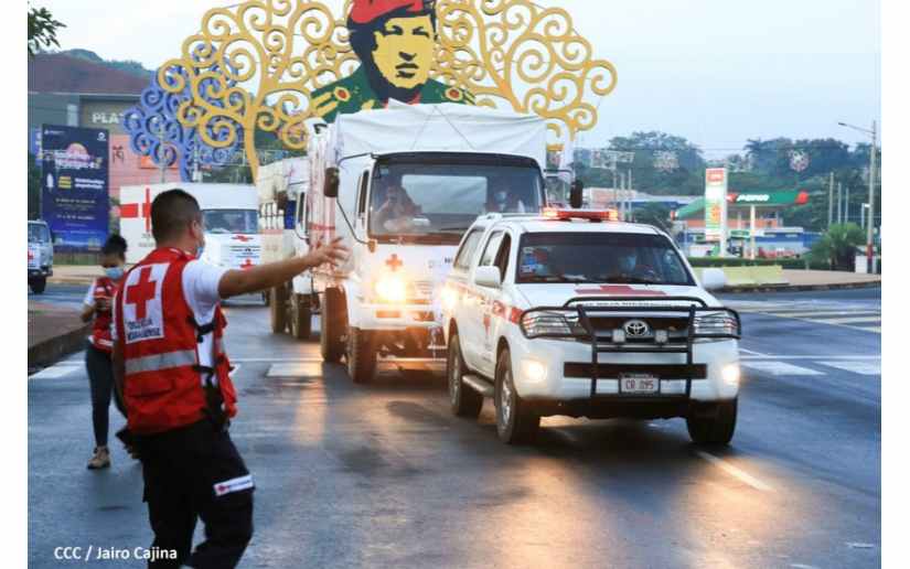 Sale caravana de ayuda humanitaria de Cruz Roja Nicaragüense hacia Waspam