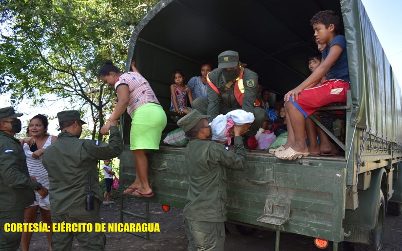 Ejército de Nicaragua brindó apoyo para el retorno de personas a sus lugares de origen