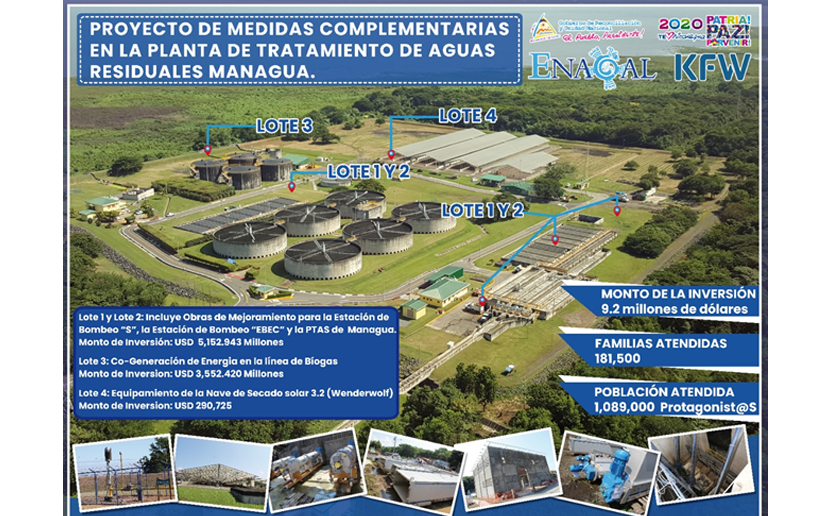 Avanza mejoras en Planta de Tratamiento de Aguas residuales en Managua