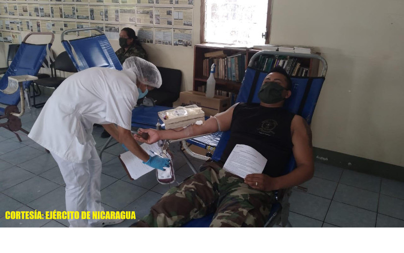 Ejército de Nicaragua en jornadas de donación de sangre