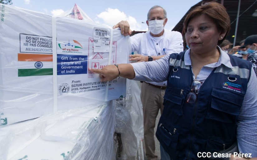 Llegan a Nicaragua 200 mil vacunas contra la Covid-19 donadas por el Gobierno de la India 