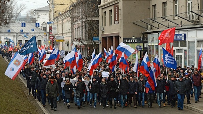Masivas marchas en Moscú en solidaridad con Ucrania