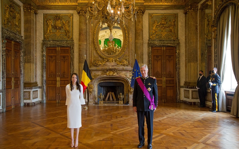 Embajadora de Nicaragua presenta Cartas Credenciales ante su Majestad Felipe, Rey de Bélgica