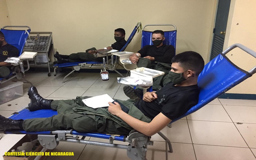 Unidad Humanitaria y de Rescate del Ejército de Nicaragua participa en jornada de donación de sangre