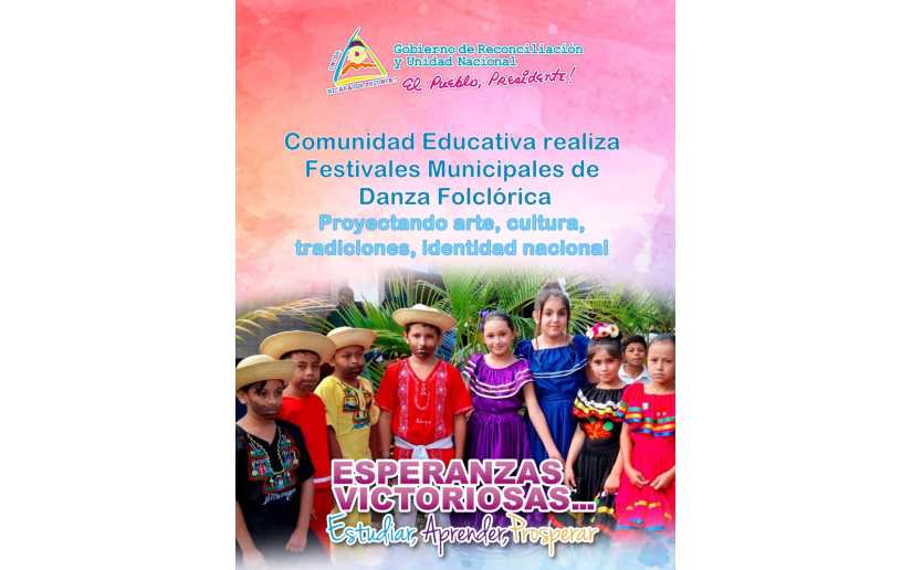Comunidad educativa realiza festivales municipales de danza folclórica