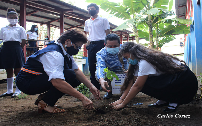 UNFPA se suma a la siembra de árboles en colegios de Nicaragua  