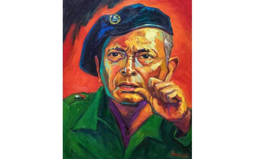 Artista peruano pinta al Comandante Tomás Borge