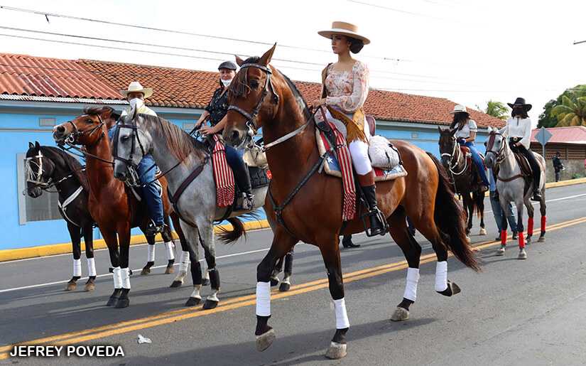 Granadinos desbordados en desfile hípico en honor a la Virgen de La Asunción