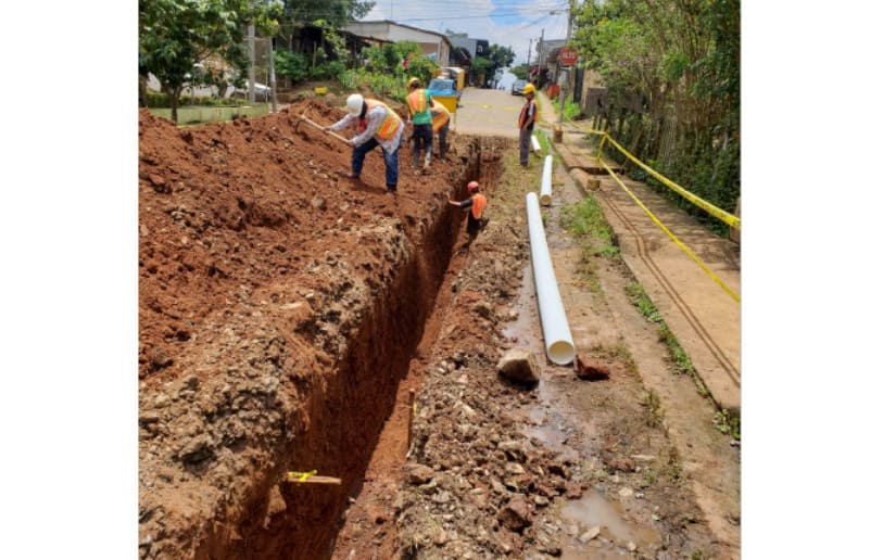 Enacal avanza obras de saneamiento en Nueva Guinea