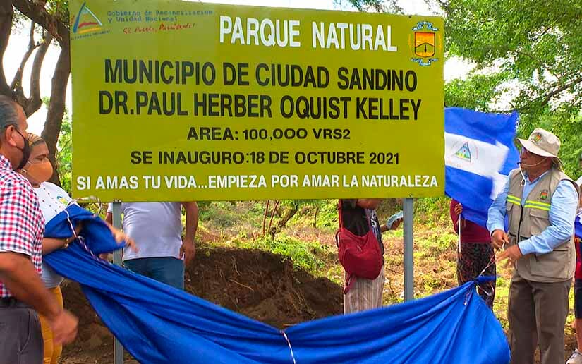 Ciudad Sandino inaugura Parque Natural Paul Herbert Oquist Kelley