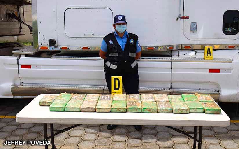 Policía Nacional incauta 26 kilos de cocaína en el departamento de Rivas