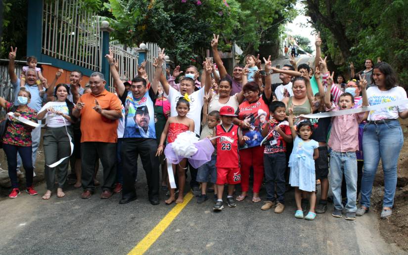 Alcaldía de Managua entrega calles nuevas en barrio Lomas del Memorial Sandino