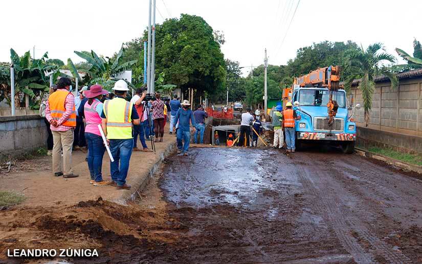 Alcaldía de Managua avanza en construcción de caja puente en Esquipulas