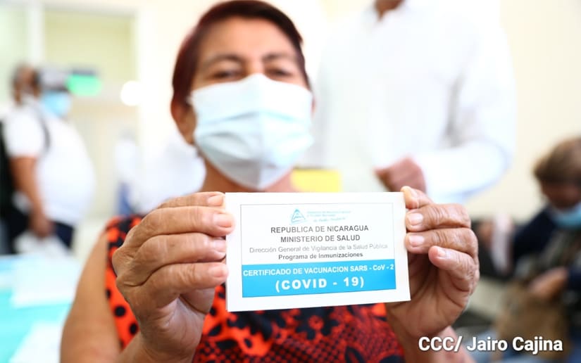 Nicaragua: El 77 % de la población mayor de 30 años ya se vacunó contra la Covid-19