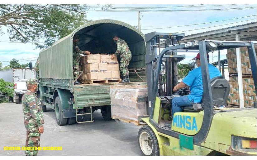Ejército de Nicaragua realizó cargue, traslado y descargue de juguetes en Carazo