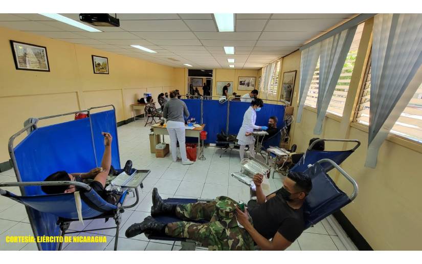 Ejército de Nicaragua en jornada de donación de sangre