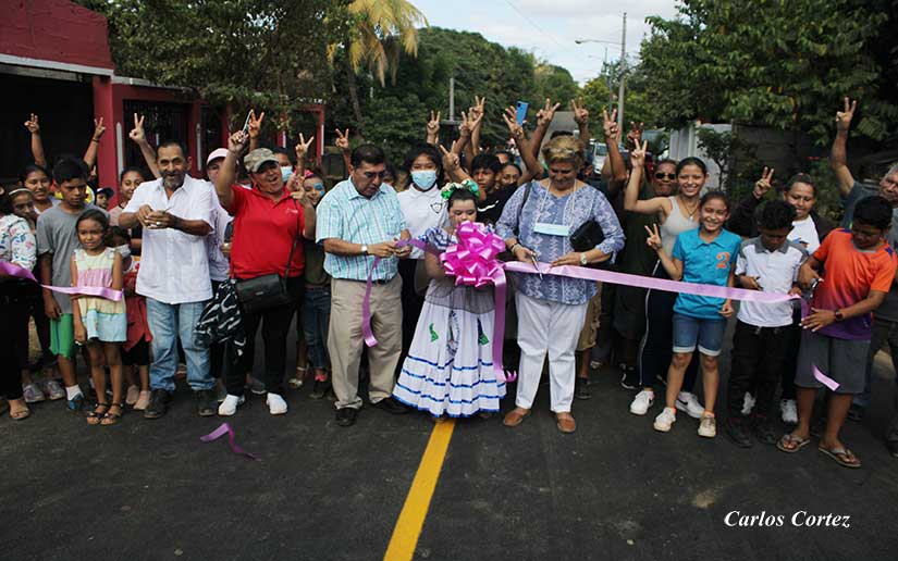 Inauguran mejoramiento vial en el barrio Lomas de San Judas en Managua