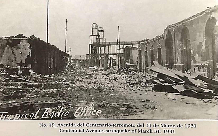Conmemorarán 91 años del terremoto del 31 de marzo de 1931 en Managua