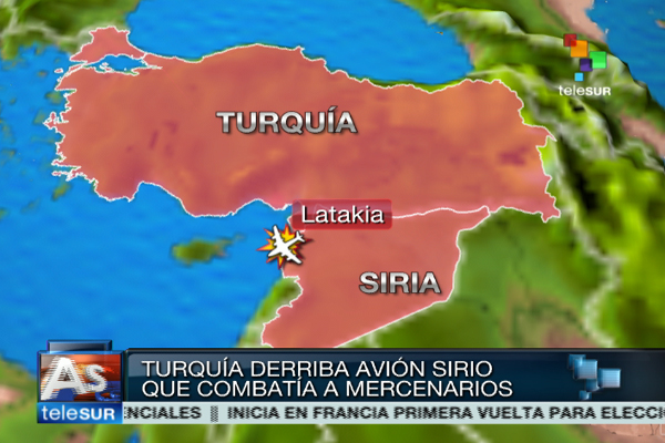 Turquía derribó avión sirio usado para combatir a mercenarios