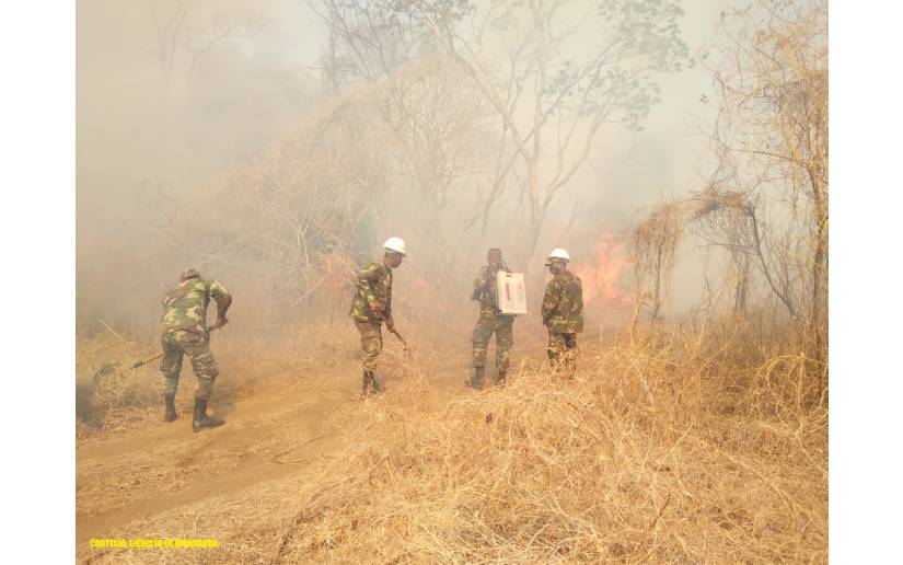 Ejército sofoca incendio forestal en la Reserva Natural Península de Chiltepe