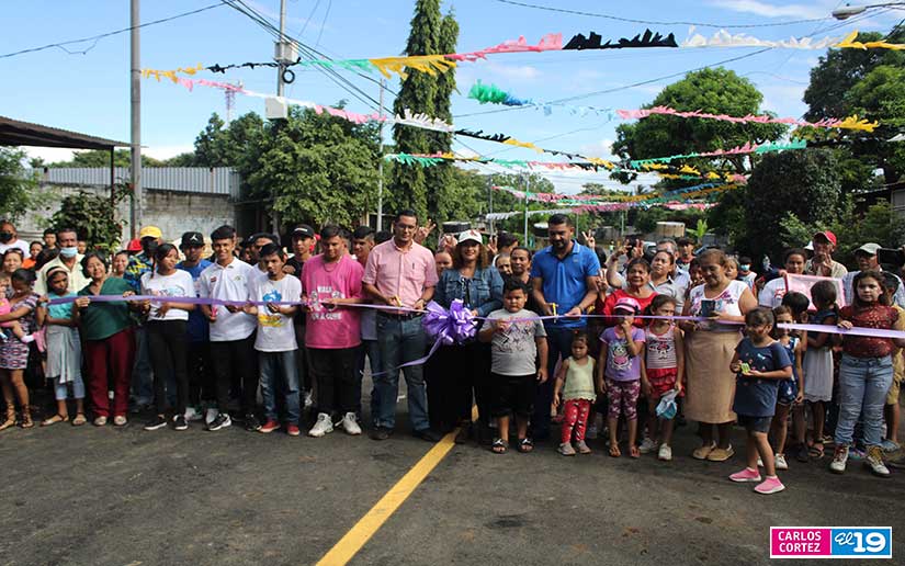 Alcaldía de Managua inaugura mejoramiento vial en el anexo Villa Libertad