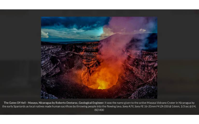 Foto del volcán Masaya elegida entre las mejores en competencia de la Revista Wonderlust