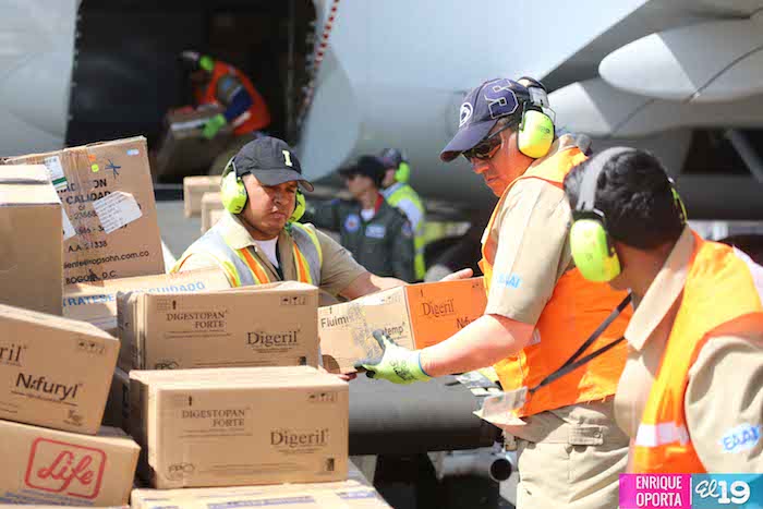Arriba a Nicaragua avión de la Fuerza Aérea Ecuatoriana con 8 toneladas de ayuda humanitaria 