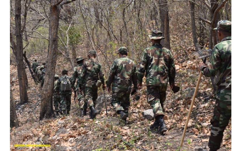 Ejército de Nicaragua realiza sofocación de incendio forestal en Matagalpa