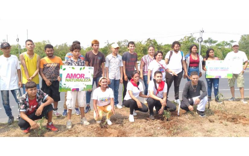 Jóvenes siembran árboles en homenaje al Comandante Tomás Borge