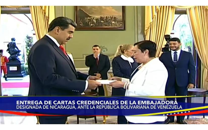 Embajadora de Nicaragua entrega cartas credenciales ante Presidente Nicolás Maduro