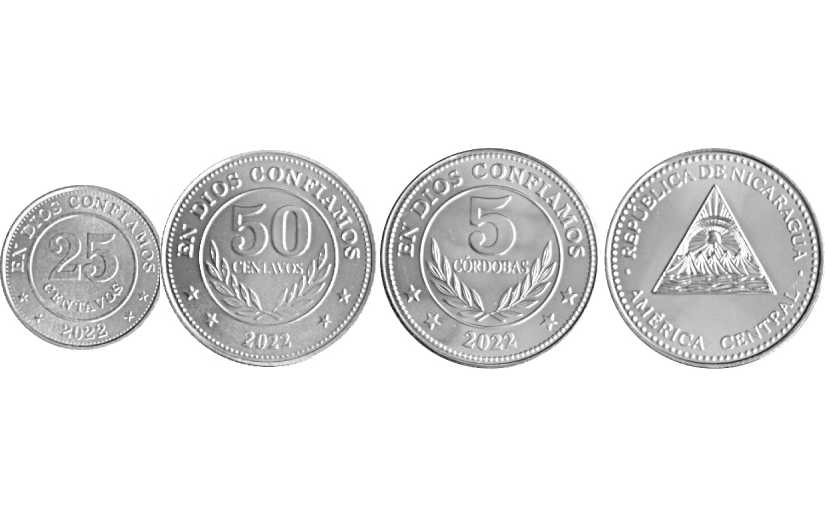 BCN informa nueva emisión de monedas de 5 córdobas, 50 centavos y 25 centavos 