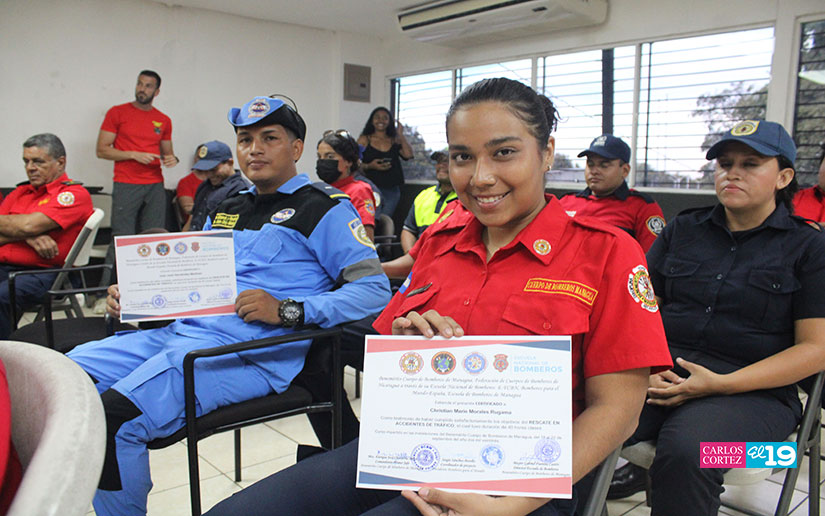 Bomberos de Nicaragua clausuran curso “Rescate de Personas en Accidente de Tráfico”