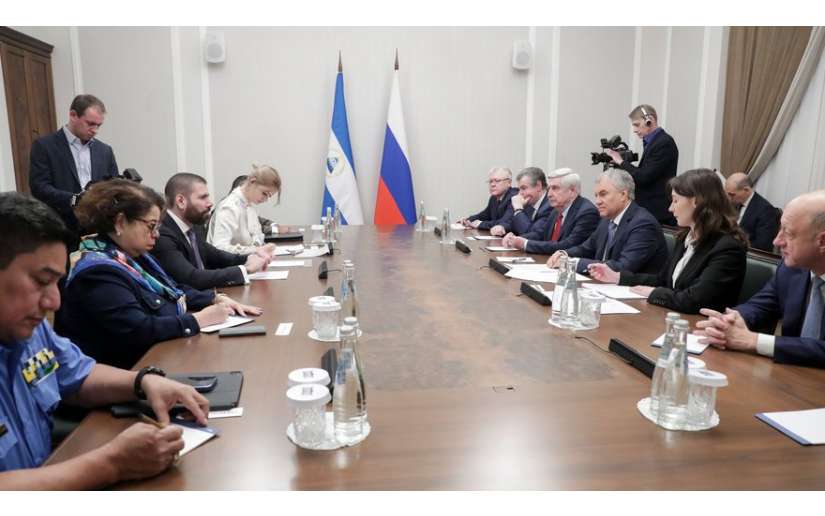 Vyacheslav Volodin, Presidente de la Duma Estatal de Rusia recibe a delegación nicaragüense