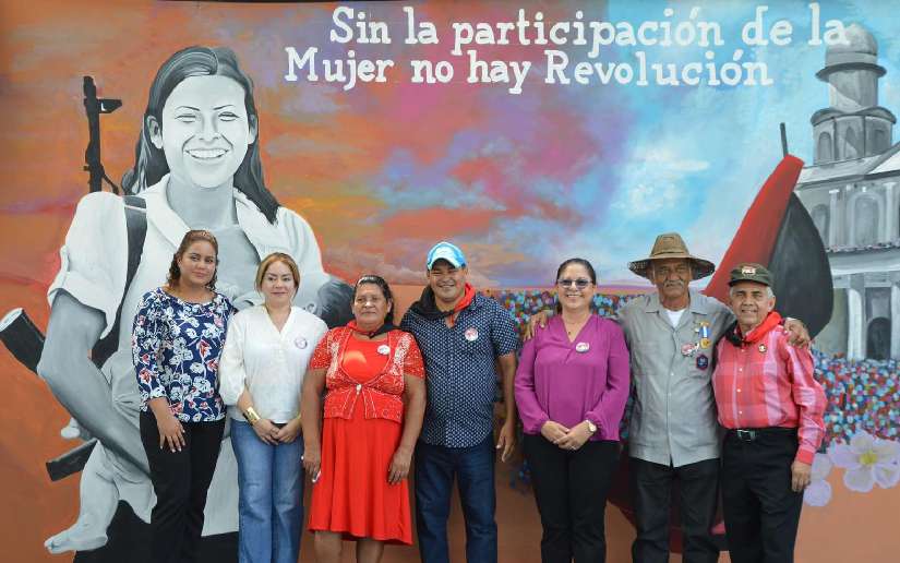 Reinauguración del mural La Miliciana de Waswalito en la UNA Tortilla