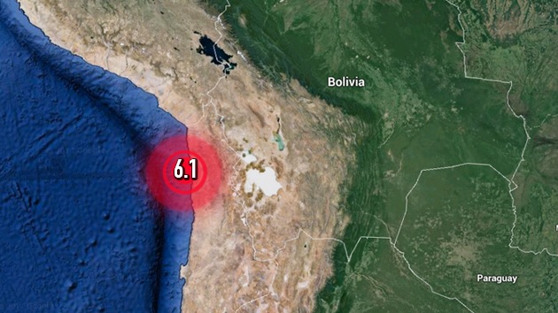 Sismo de magnitud 6,1 sacude la costa chilena