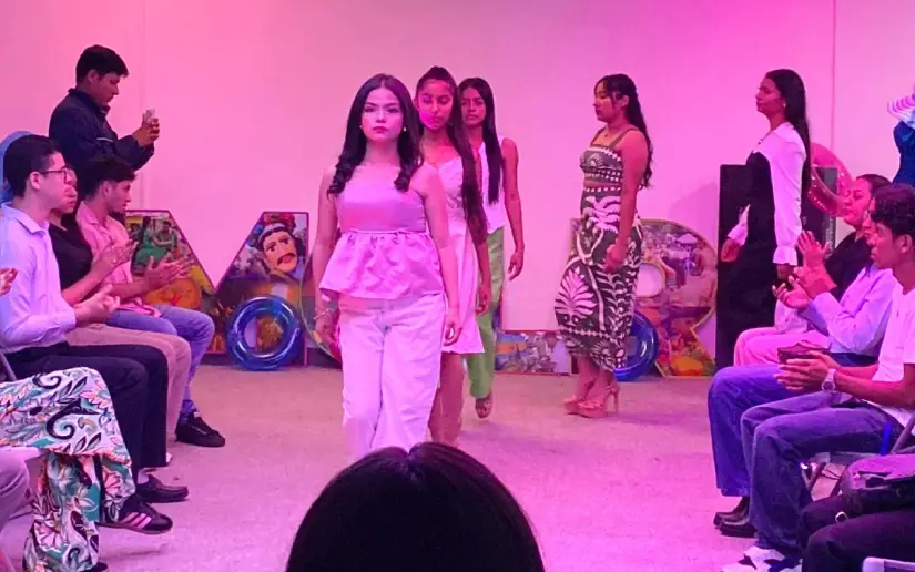 Young models in summer fashion show